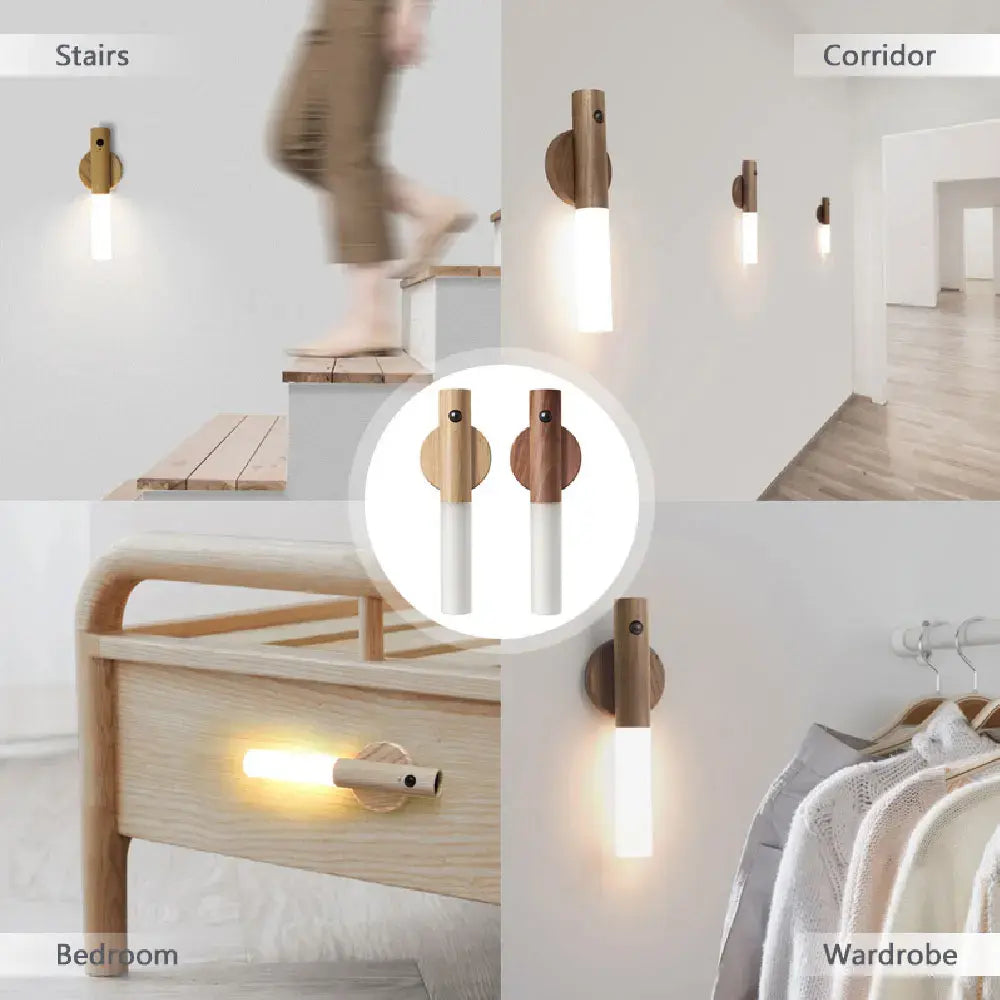 Wood Night Light Magnetic USB Lamp For Home (LED)