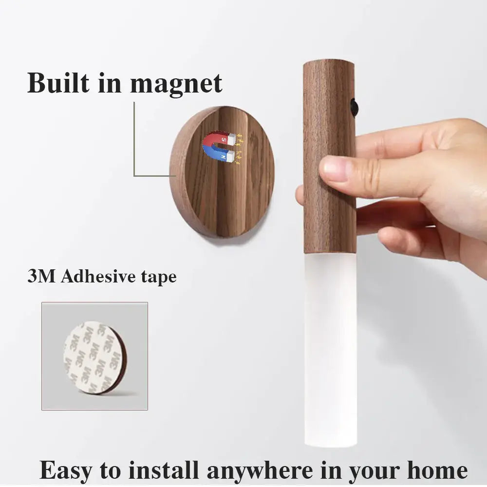 Wood Night Light Magnetic USB Lamp For Home (LED)